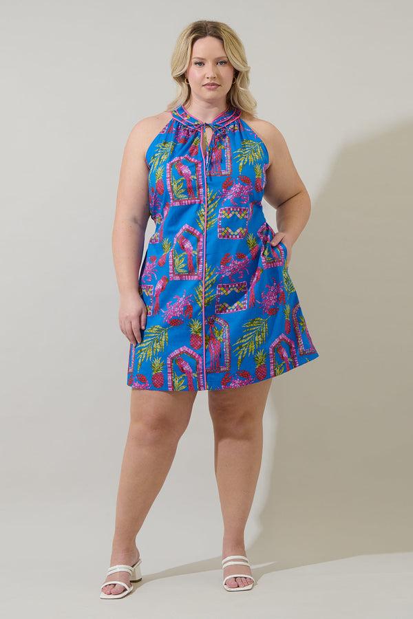 Sugarlips Bally Tropical Gloria Sleeveless Mini Dress Curve