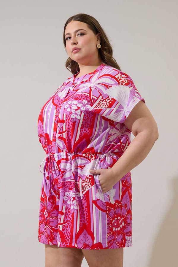 Sugarlips Barba Tropical Petrie Button Up Romper Curve