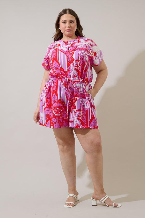 Sugarlips Barba Tropical Petrie Button Up Romper Curve