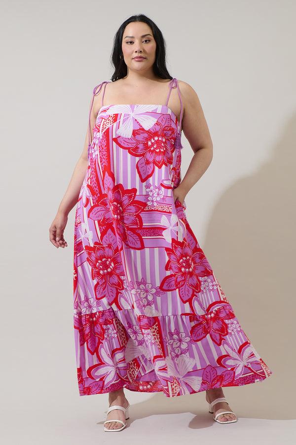 sugarlips Barba Tropical Veth Shift Maxi Dress Curve