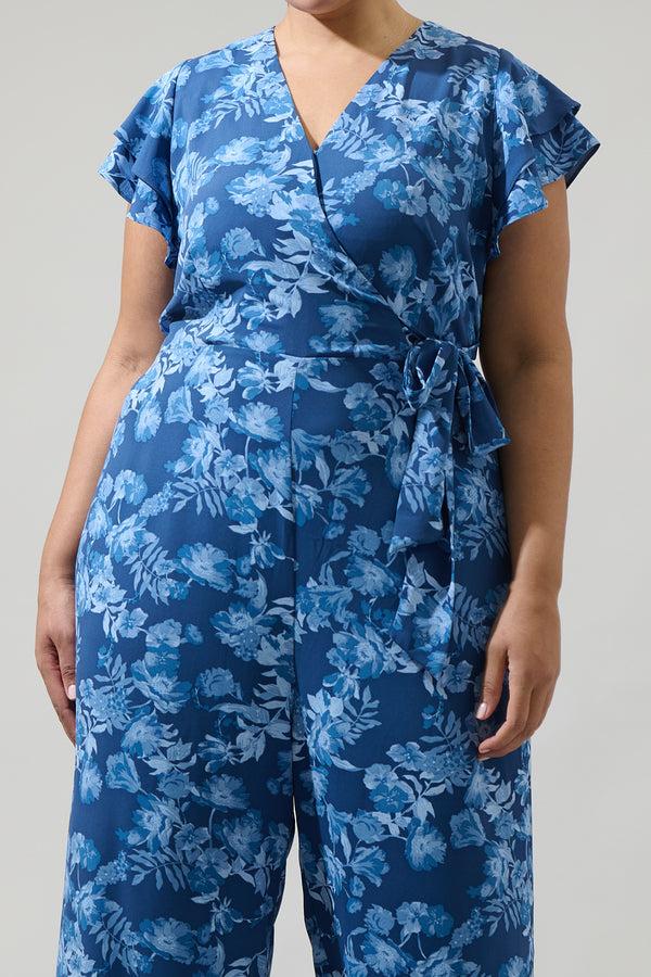 Sugarlips Bary Floral Tiley Wide Leg Jumpsuit Curve