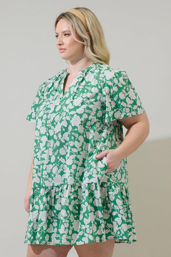 Sugarlips Baxley Floral Azari Shift Mini Dress Curve