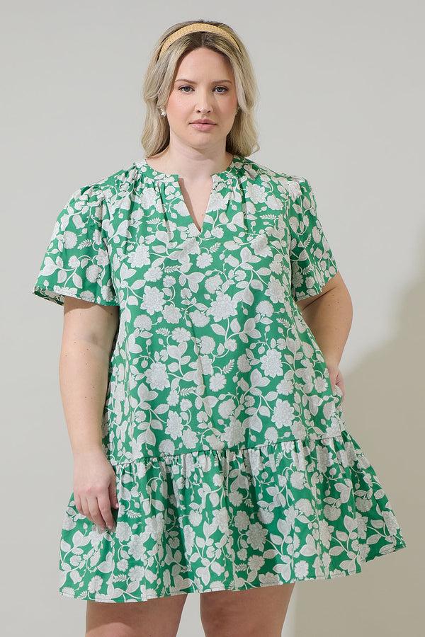 sugarlips Baxley Floral Azari Shift Mini Dress Curve