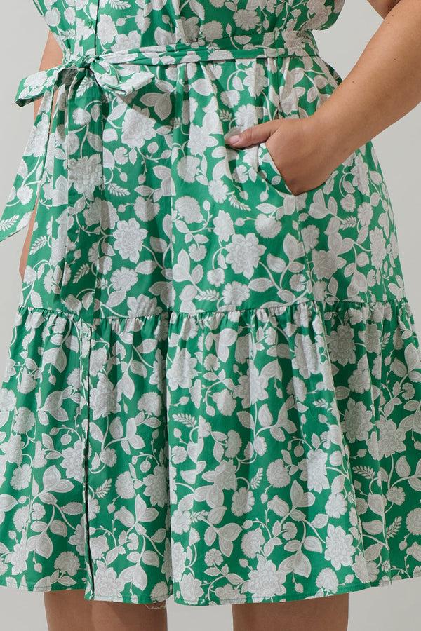 Sugarlips Baxley Floral Charlotte Button Midi Dress Curve