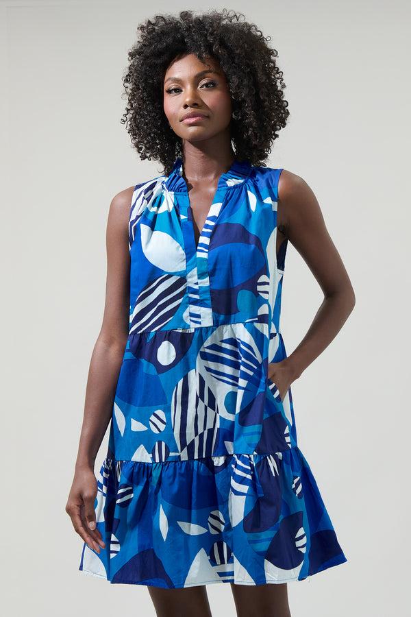 sugarlips Beatty Geometric Gemmely Shift Mini Dress
