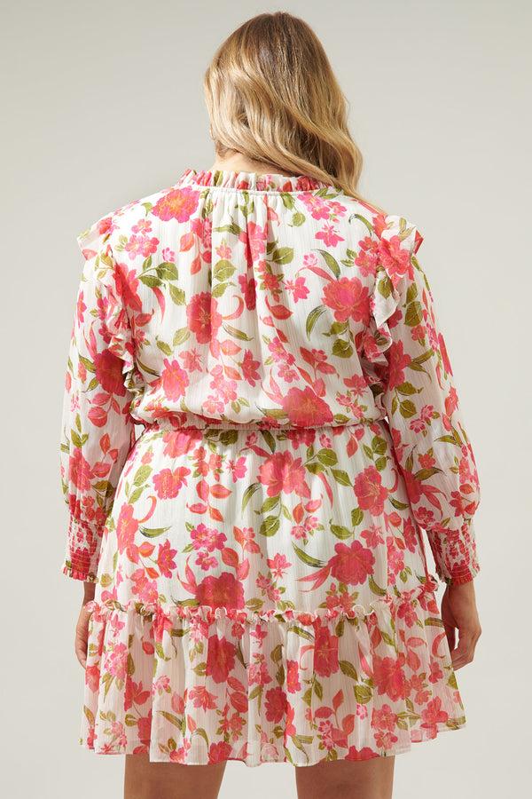 Sugarlips Belle Anse Floral Idra Ruffle Chiffon Dress Curve