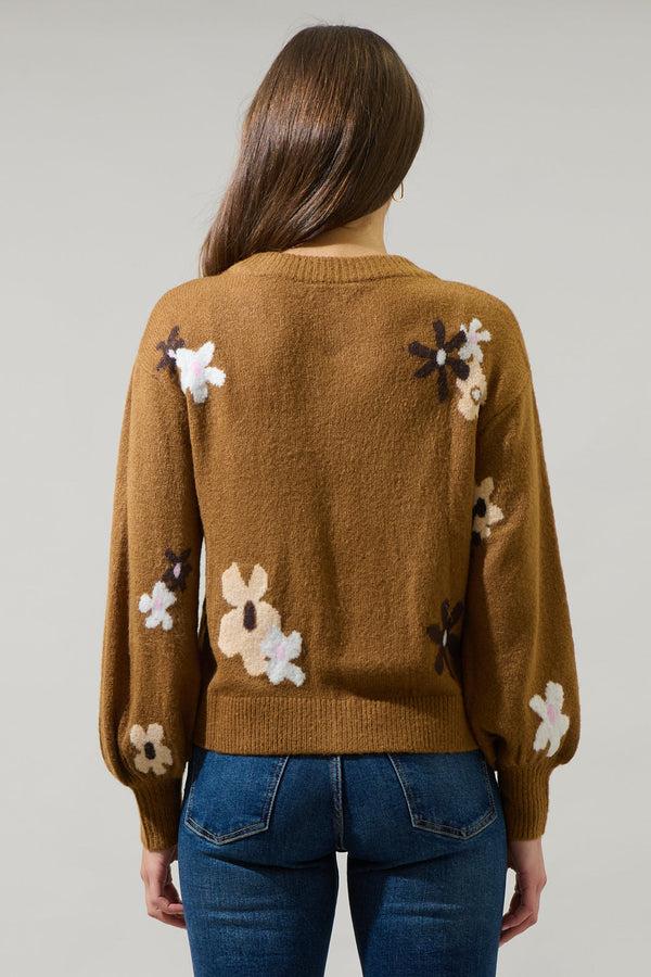 Sugarlips Bendra Floral Ballon Sleeve Cropped Cardigan