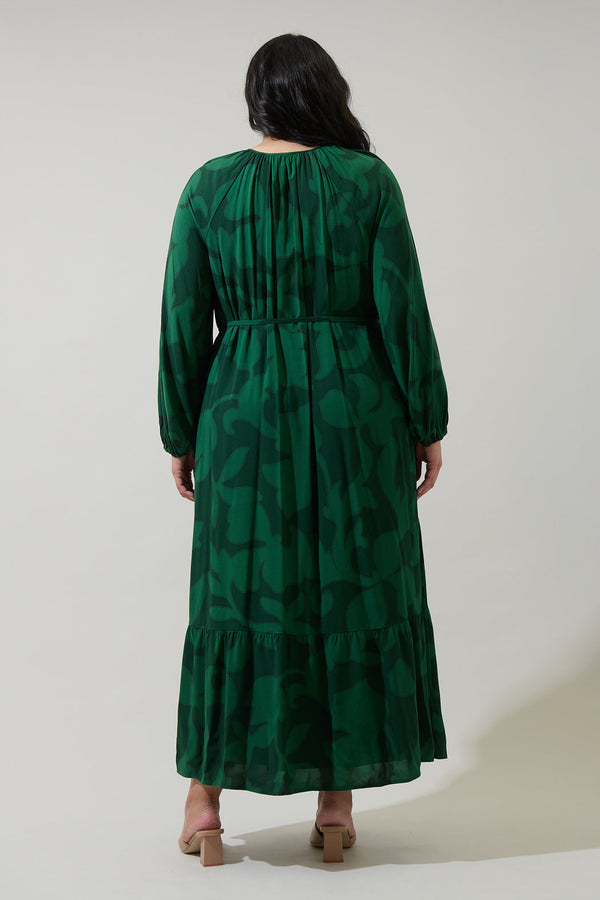 Sugarlips Benti Abstract Larrie Button Down Maxi Dress Curve