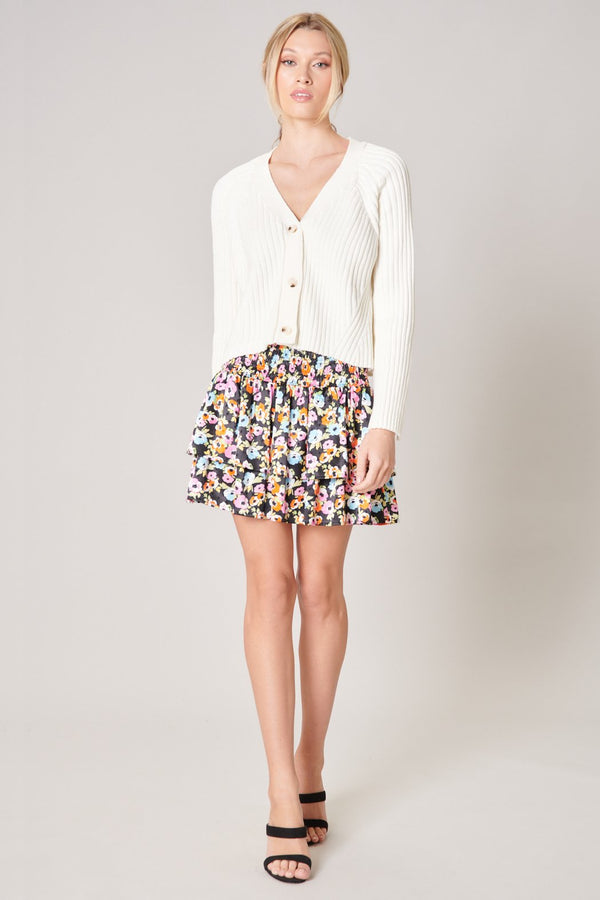 Sugarlips Berlin Button Front Ribbed Cardigan Sweater