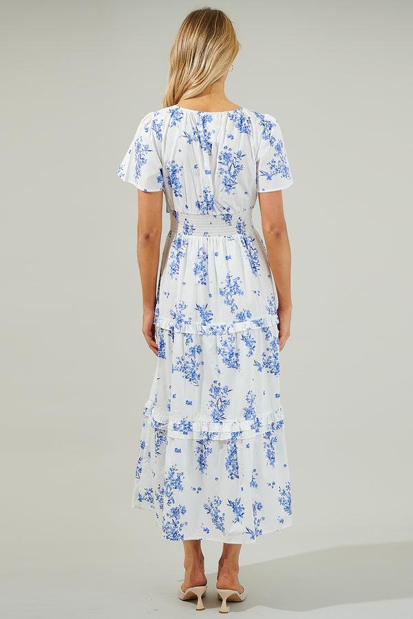 Sugarlips Bestia Floral Palmer Poplin Tiered Maxi Dress