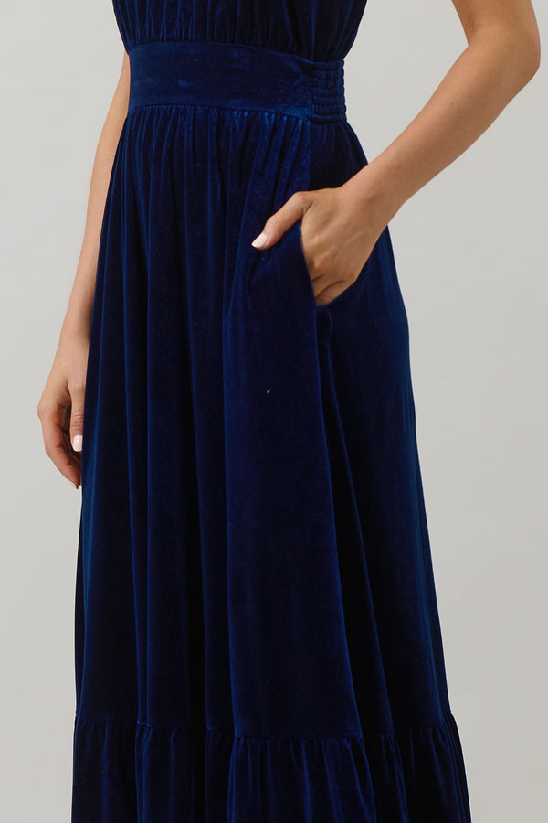 Sugarlips Bevany Velvet Diley One Shoulder Maxi Dress
