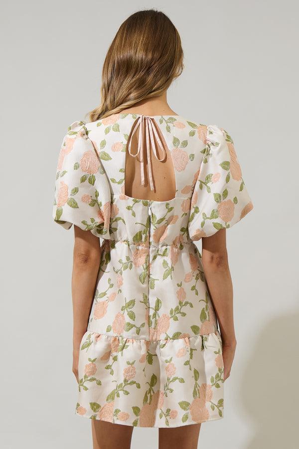 Sugarlips Bida Jacquard Floral May Tiered Mini Dress