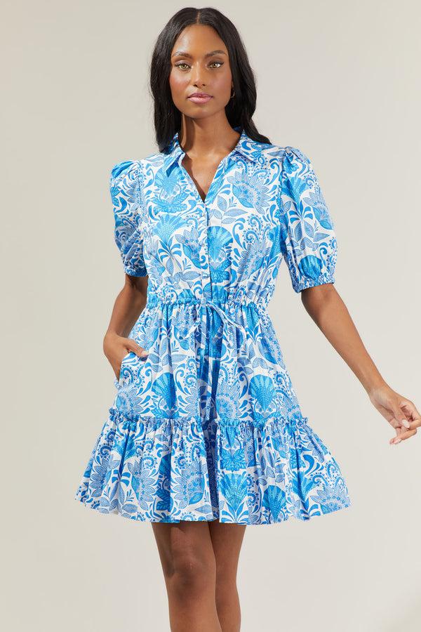 Sugarlips Biller Floral Stacie Button Down Mini Dress