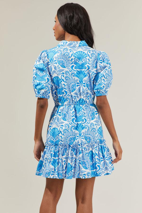 Sugarlips Biller Floral Stacie Button Down Mini Dress