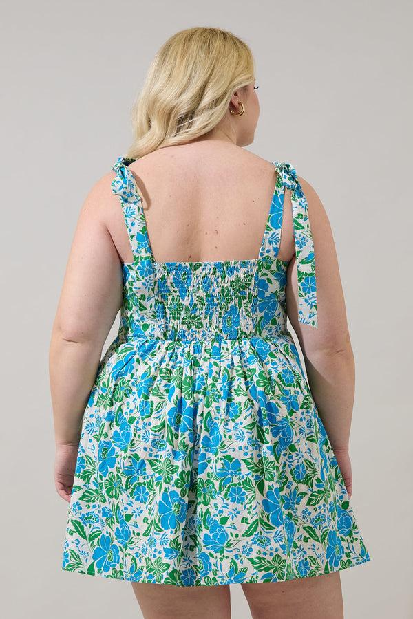 Sugarlips Bivore Floral Gracia Pleated Mini Dress Curve
