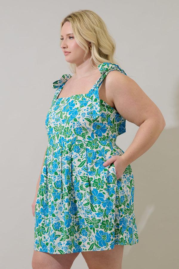 Sugarlips Bivore Floral Gracia Pleated Mini Dress Curve