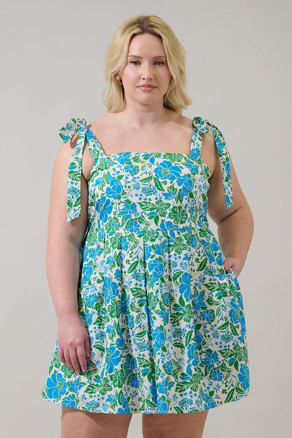 sugarlips Bivore Floral Gracia Pleated Mini Dress Curve