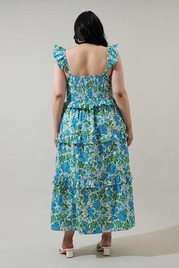 Sugarlips Bivore Floral Truth Tiered Maxi Dress Curve