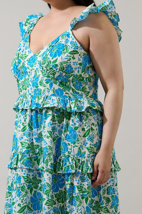 Sugarlips Bivore Floral Truth Tiered Maxi Dress Curve