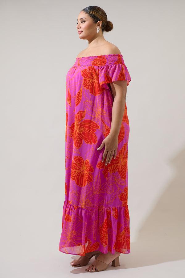 Sugarlips Blakeley Floral Jane Smocked Maxi Dress Curve