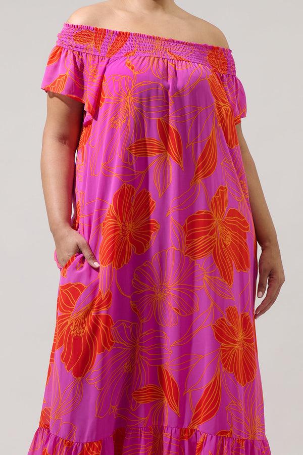 Sugarlips Blakeley Floral Jane Smocked Maxi Dress Curve