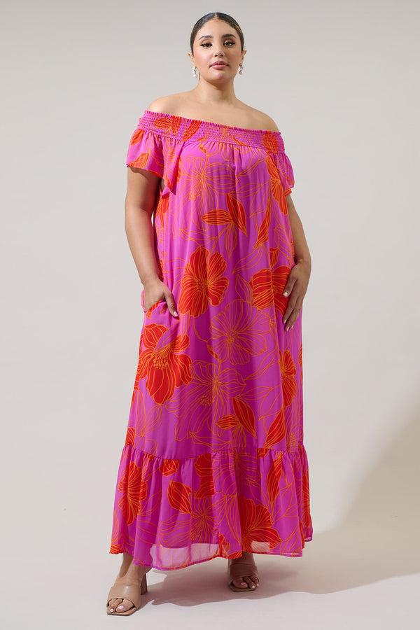 sugarlips Blakeley Floral Jane Smocked Maxi Dress Curve