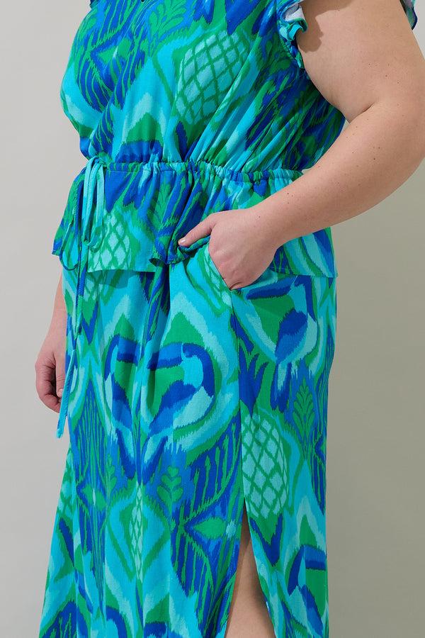Sugarlips Blissy Tropical Astra Ruffle Maxi Dress Curve