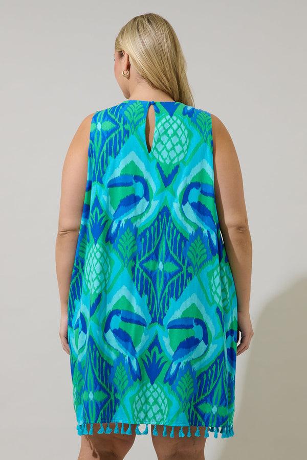 Sugarlips Blissy Tropical Winda Trapeze Mini Dress Curve