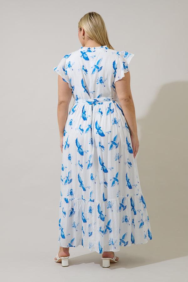 Sugarlips Bluebird Riah Button Down Maxi Dress Curve