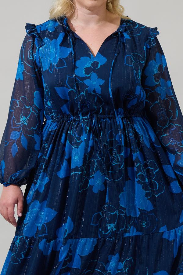 Sugarlips Bluford Floral Kristen Tiered Midi Dress Curve