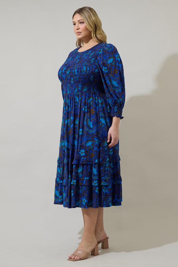 Sugarlips Bluford Floral Ludlow Smocked Maxi Dress Curve