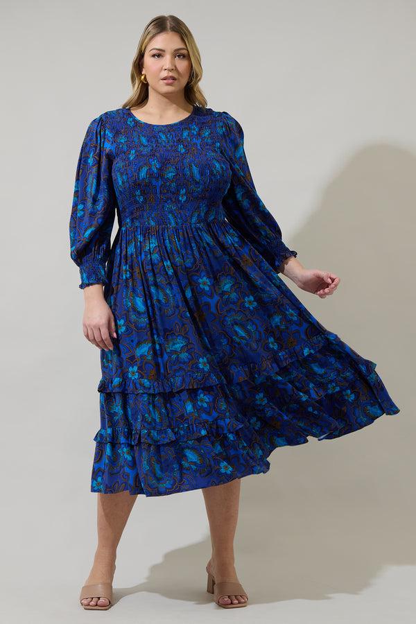 sugarlips Bluford Floral Ludlow Smocked Maxi Dress Curve