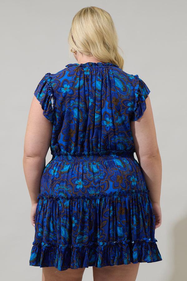 Sugarlips Bluford Floral Toledo Tiered Mini Dress Curve