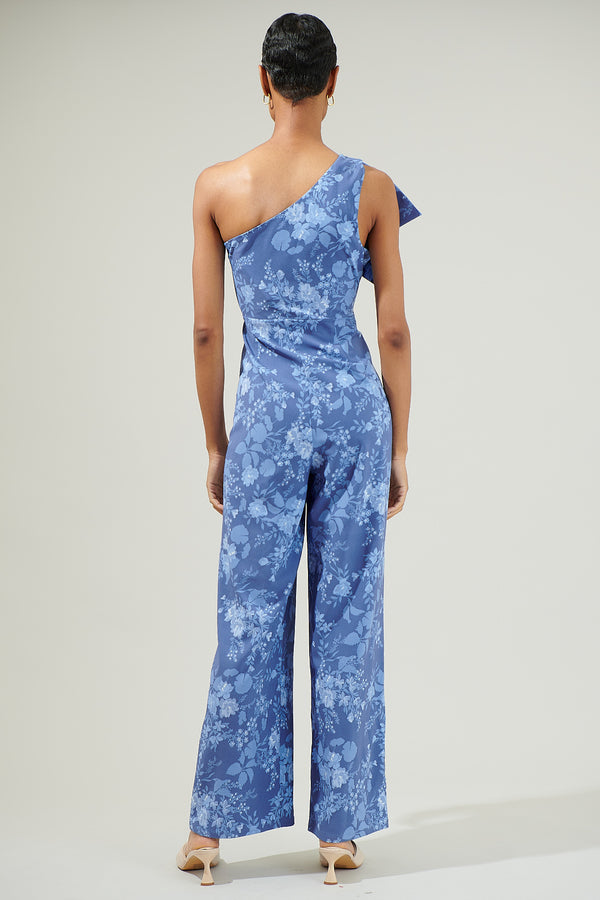 Sugarlips Borage Floral Villa One Shoulder Jumpsuit