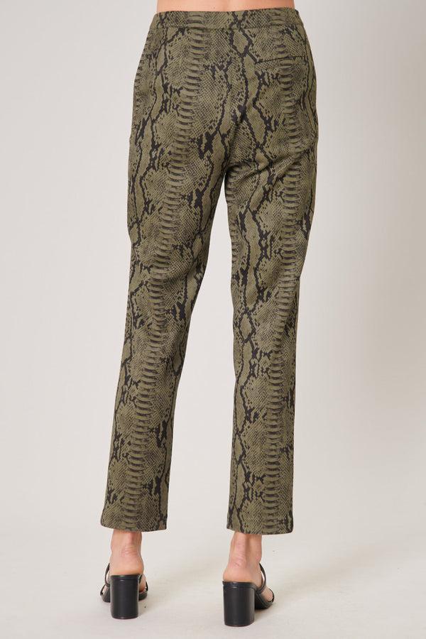 Sugarlips Born For This Faux Suede Snake Print Pants
