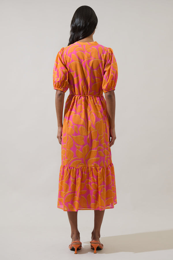 Sugarlips Bracha Floral Beth Button Down Midi Dress