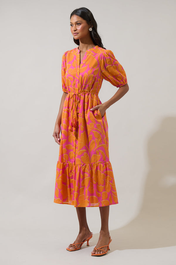 Sugarlips Bracha Floral Beth Button Down Midi Dress