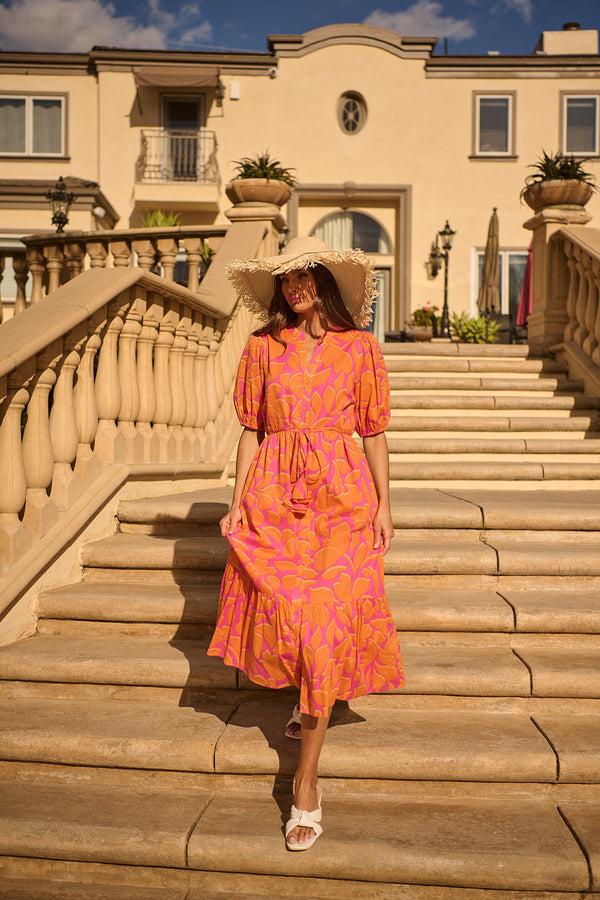 sugarlips Bracha Floral Beth Button Down Midi Dress