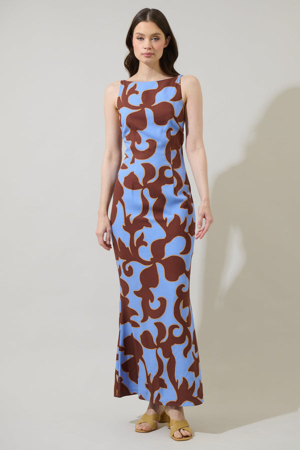 Sugarlips Briley Abstract Mizie Open Back Maxi Dress