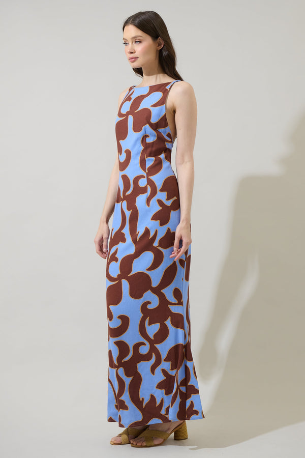 Sugarlips Briley Abstract Mizie Open Back Maxi Dress