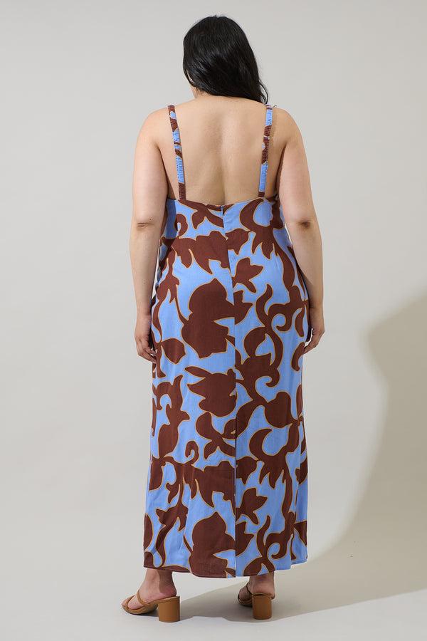 Sugarlips Briley Abstract Mizie Open Back Maxi Dress Curve