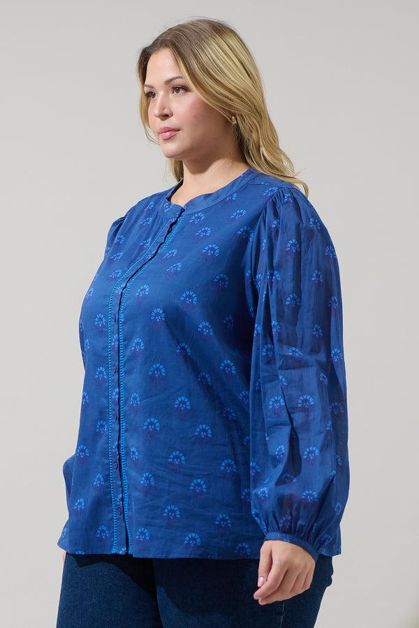 Sugarlips Briza Medallion Meddy Button Down Top Curve