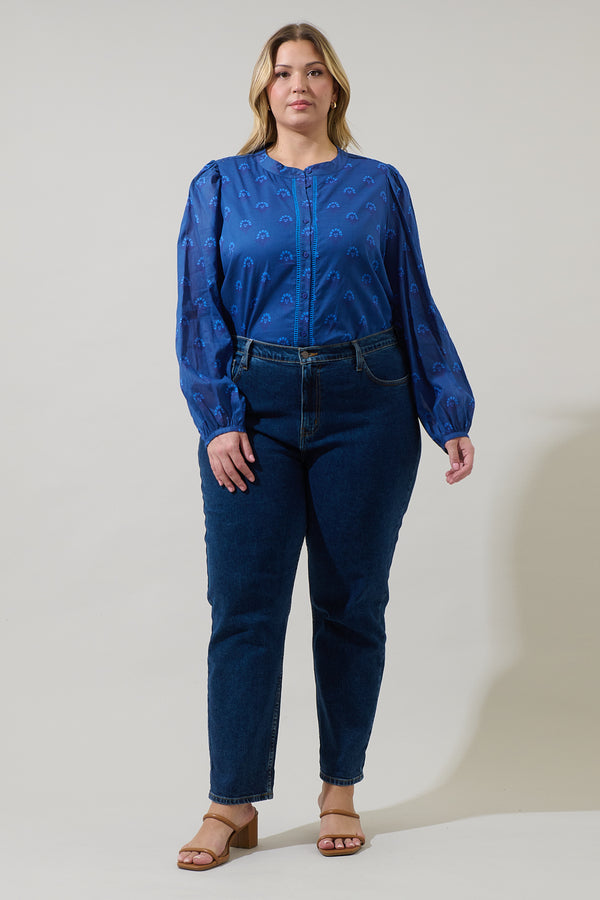 Sugarlips Briza Medallion Meddy Button Down Top Curve