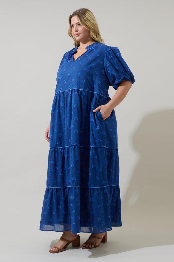 Sugarlips Briza Medallion Renley Tiered Maxi Dress Curve