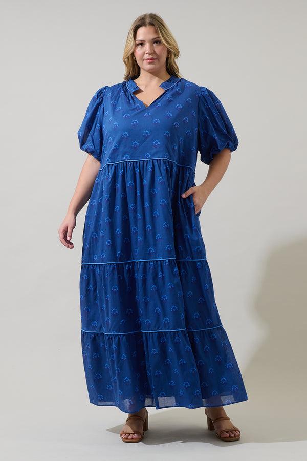 sugarlips Briza Medallion Renley Tiered Maxi Dress Curve