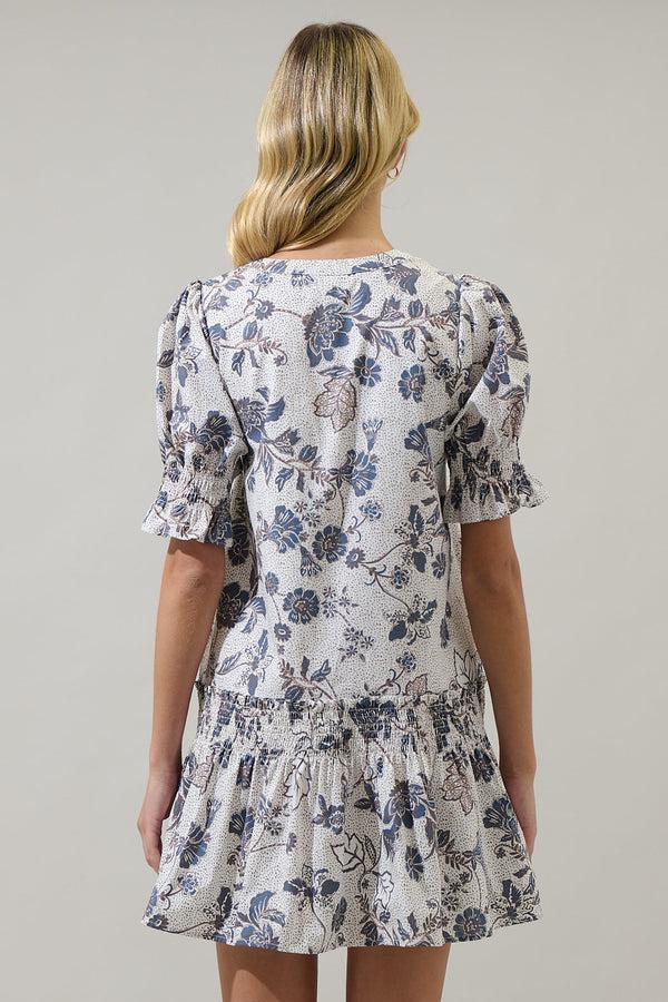 Sugarlips Bryony Floral Marinella Smocked Mini Dress