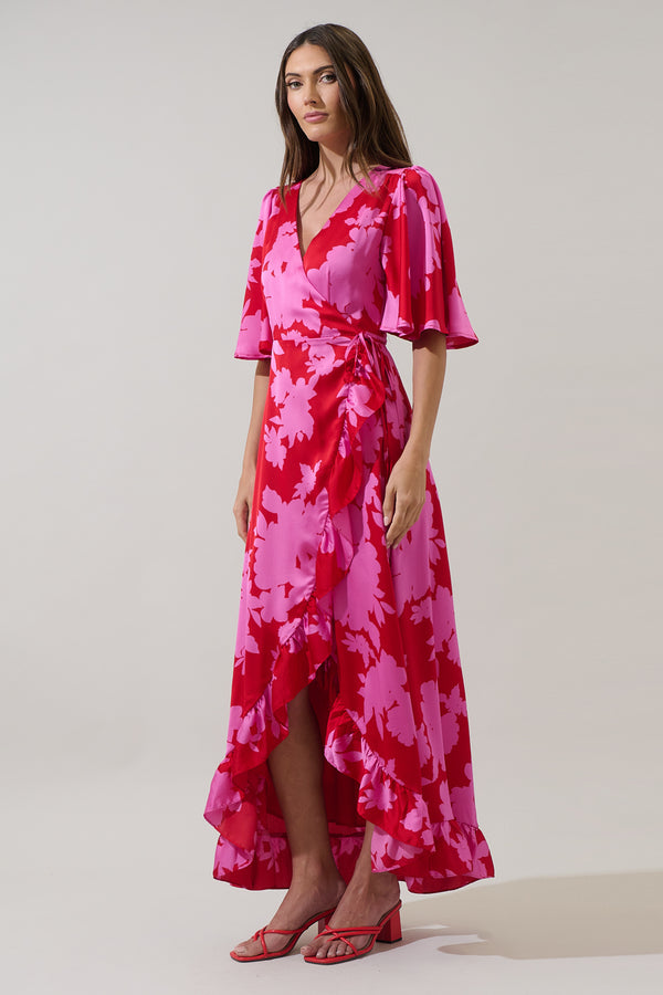 Sugarlips Burning Love Abelia Hi-Low Maxi Wrap Dress