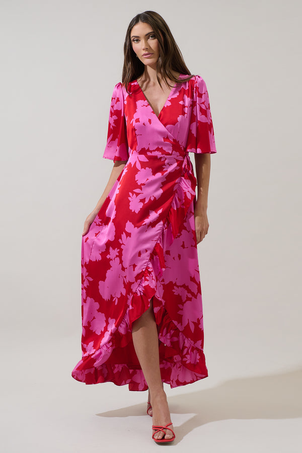 sugarlips Burning Love Abelia Hi-Low Maxi Wrap Dress
