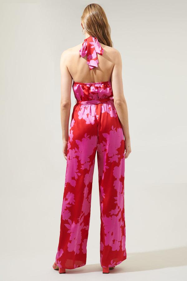 Sugarlips Burning Love Villanueva Satin Halter Jumpsuit