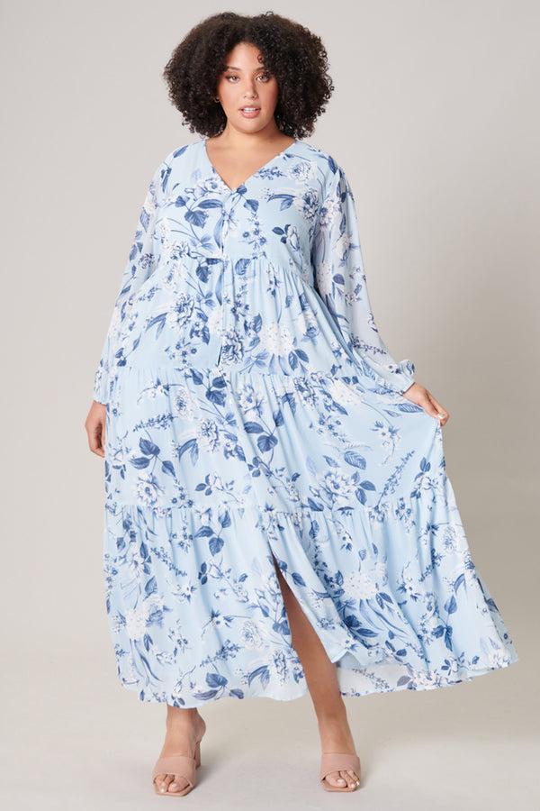 Sugarlips Cadaval Floral Mabel Tiered Maxi Dress Curve